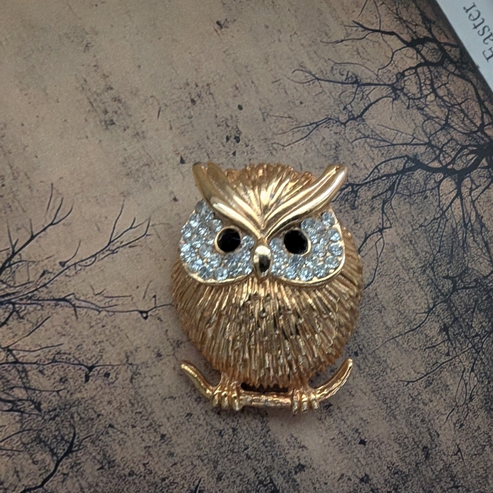 Gold and Silver Owl Brooch